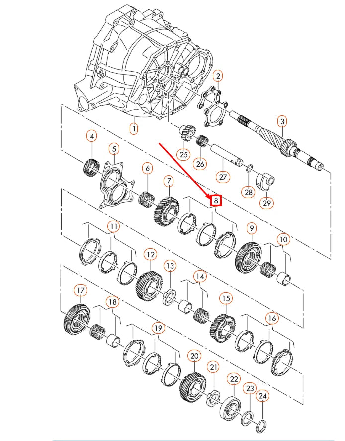 NEW AUDI A4 B8 GEARBOX 5TH/6TH GEAR SYNCHRONIZER RING 0A2311283A ORIGINAL
