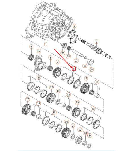 NEW AUDI A4 B8 GEARBOX 5TH/6TH GEAR SYNCHRONIZER RING 0A2311283A ORIGINAL