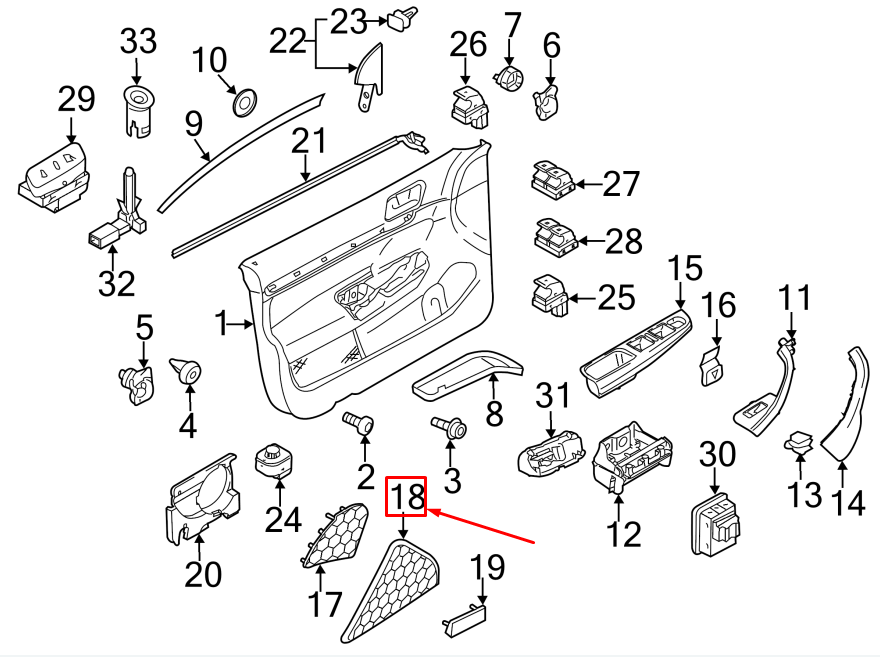 NEW VW EOS 1F FRONT LEFT SPEAKER GRILLE 1Q1868159A92W ORIGINAL