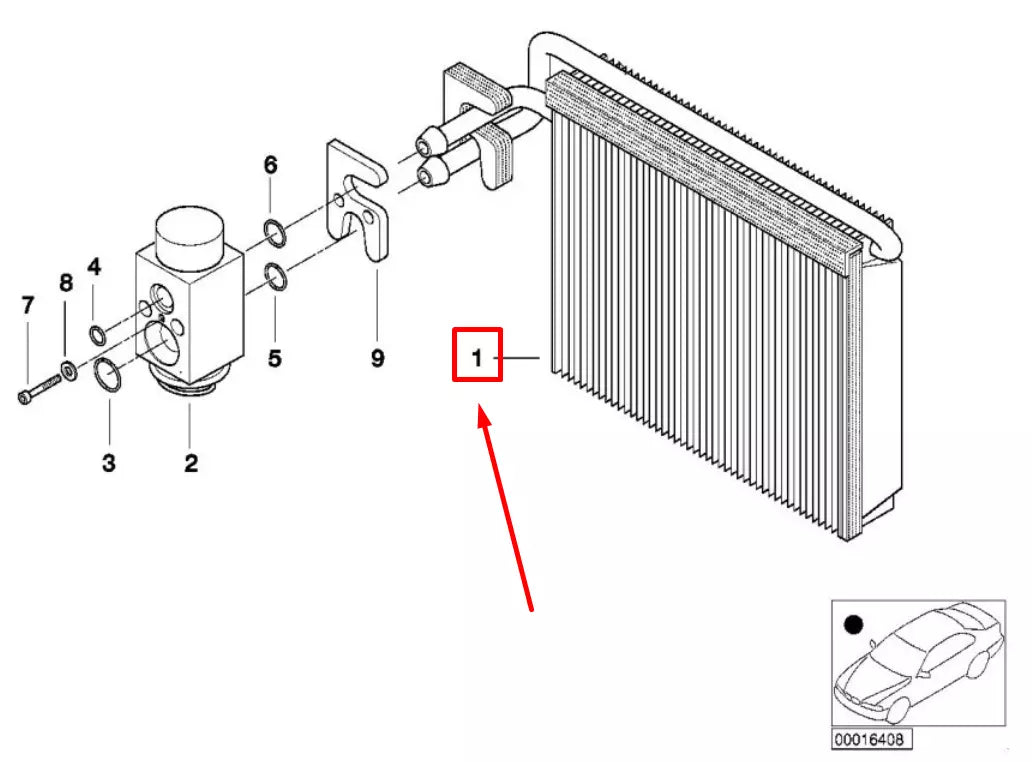 NEW BMW 3 E46 A/C EVAPORATOR ASSEMBLY 8372772 64118372772 ORIGINAL