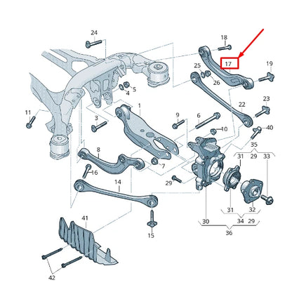 NEW VW TOUAREG CR REAR LEFT UPPER WISHBONE ARM 4M0505397R ORIGINAL
