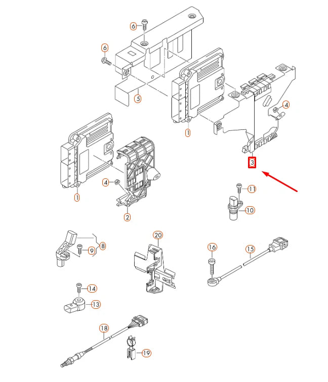 NEW AUDI A3 8V ENGINE CONTROL MODULE BRACKET 5Q0906214H
