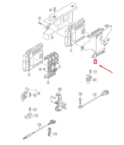 NEW AUDI A3 8V ENGINE CONTROL MODULE BRACKET 5Q0906214H