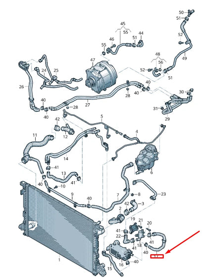 NEW AUDI A8 4N ENGINE COOLANT HOSE 4N0122448N