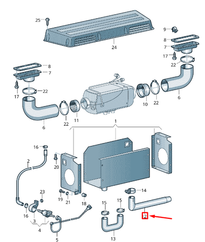 NEW VOLKSWAGEN CRAFTER 2F MK1 AUXILIARY HEATER EXHAUST PIPE 2E0819857 ORIGINAL