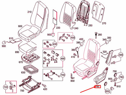 NEW MB SPRINTER 906 FRONT LEFT SEAT TUNNEL SIDE COVER LHD A0009142336 ORIGINAL