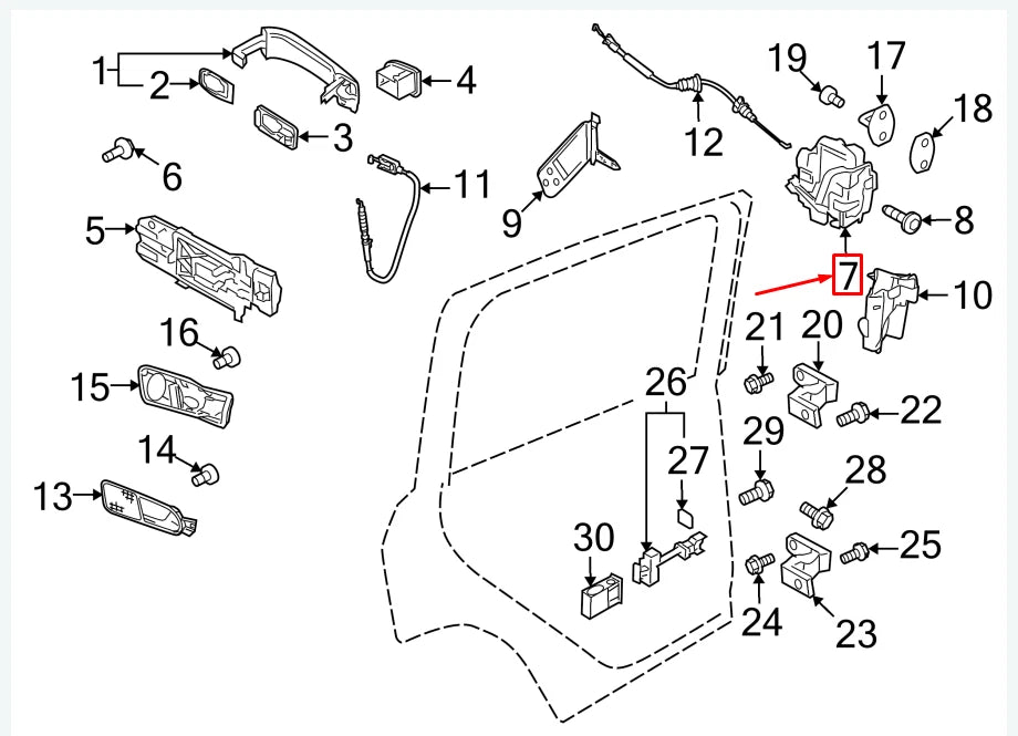 NEW VW TIGUAN 5N REAR RIGHT DOOR LATCH 3C4839016B ORIGINAL