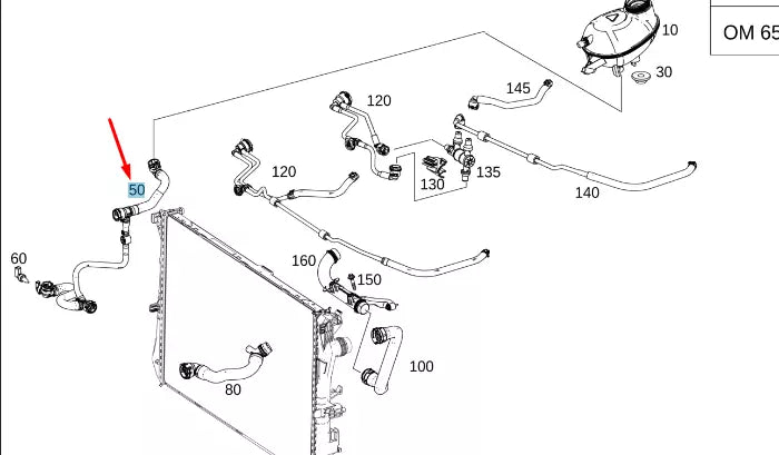 NEW MERCEDES-BENZ E W213 ENGINE COOLANT HOSE A2135010202 OEM