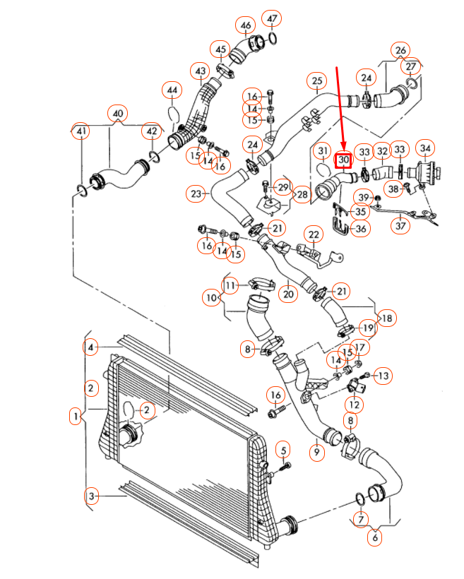NEW VOLKSWAGEN JETTA A5 CHARGE AIR COOLER AIR PIPE 1K0145946A ORIGINAL