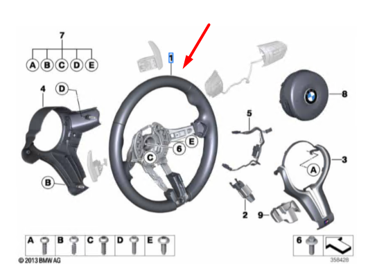 new bmw x5 f15 f85 steering wheel 32307854458 original