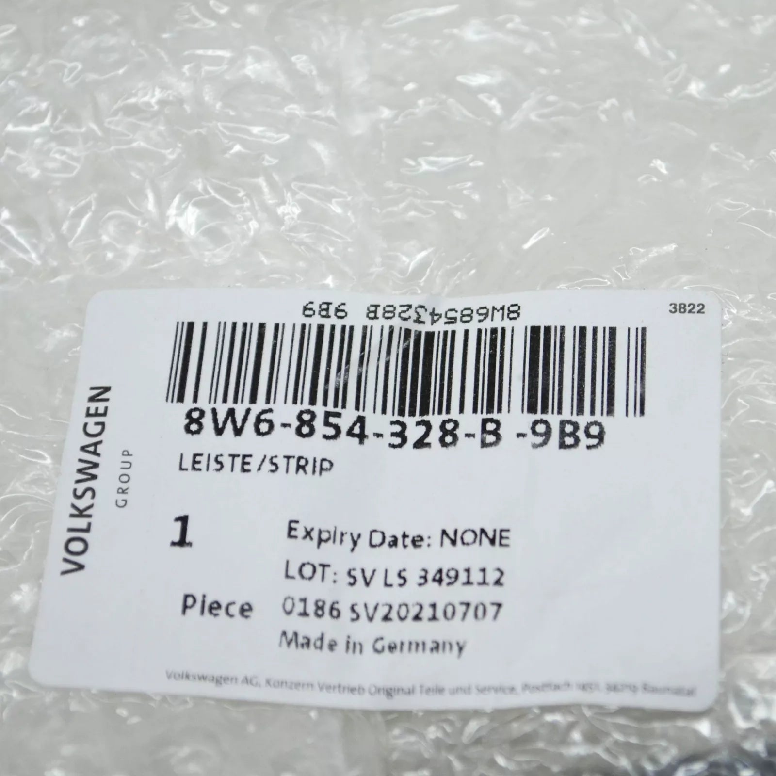 NEW AUDI A5 S5 8W6 FRONT WINDSHIELD RIGHT MOLDING TRIM 8W6854328B9B9 ORIGINAL