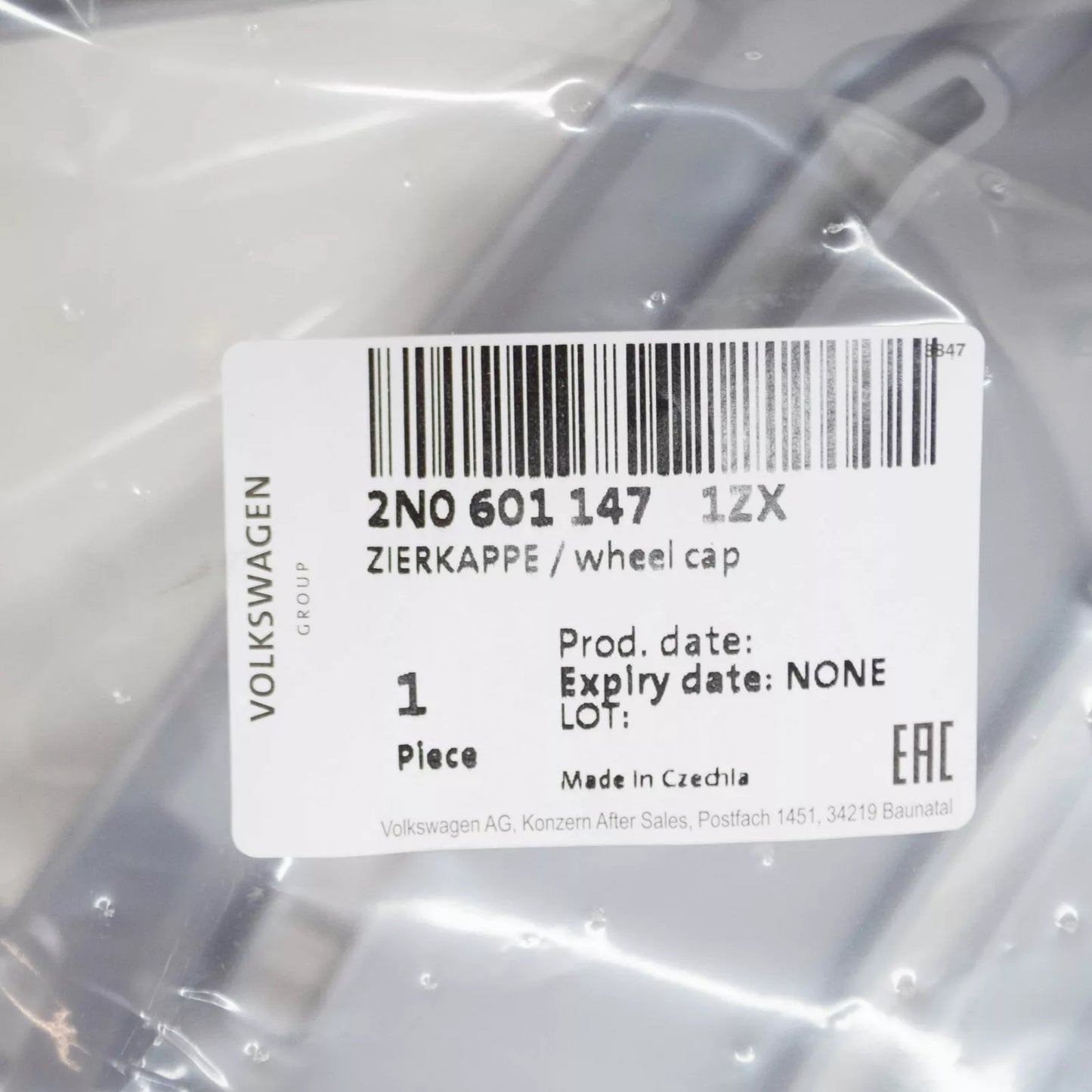 NEW VW CRAFTER SZ MK2 WHEEL HUB COVER TRIM 2N06011471ZX ORIGINAL