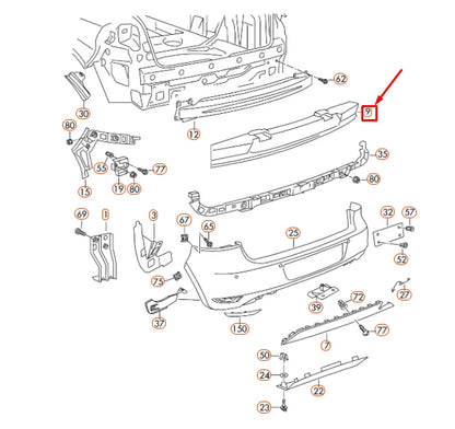 NEW VOLKSWAGEN GOLF MK6 REAR BUMPER FOAM FILLER PIECE 5K0807251A ORIGINAL