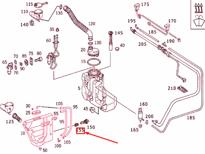 new mb slk r170 windshield washer water level grommet a2209971981 original