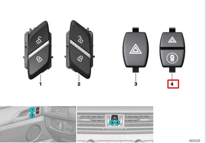 NEW BMW X3 F25 HAZARD WARNING SWITCH BUTTON 61316842273 ORIGINAL