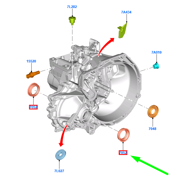 new ford fiesta mk7 transmission oil seal assy 2302445 h1br-3k169-ba original