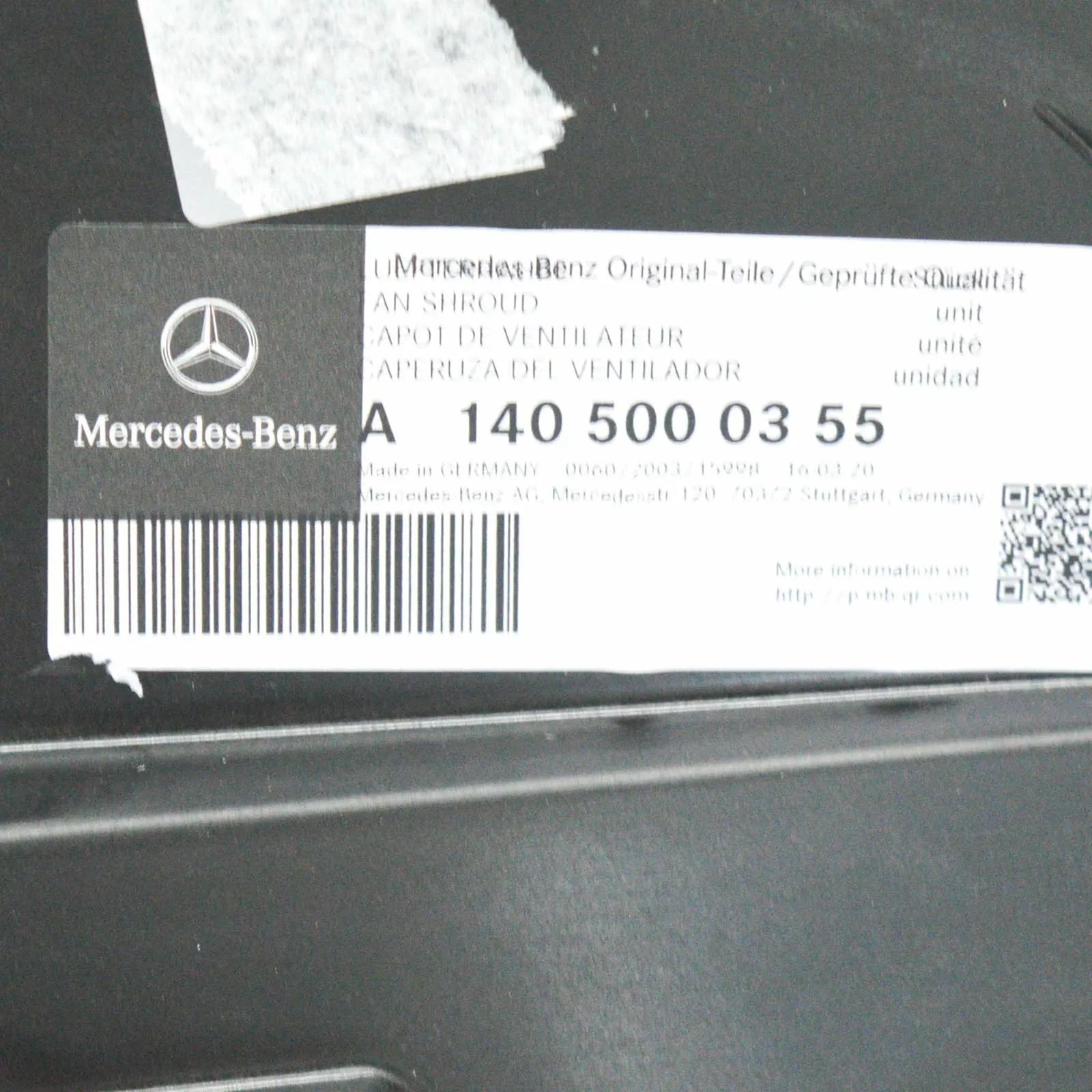 NEW MERCEDES-BENZ S W140 FAN SHROUD A1405000355 ORIGINAL
