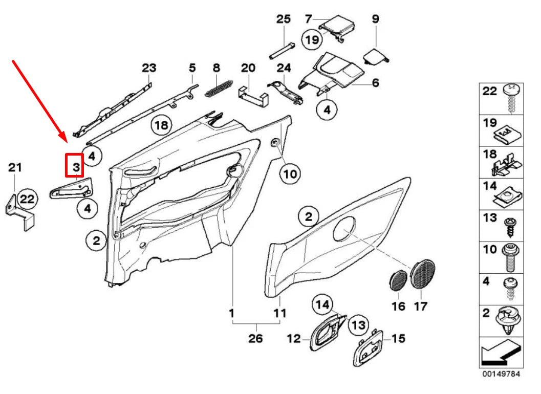 NEW BMW 3 COMPACT E36 REAR LEFT SEAT BELT TRIM COVER 51438176287 8176287