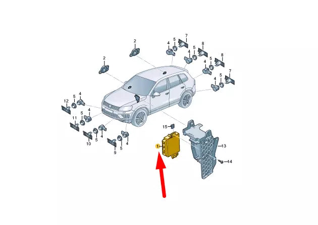 NEW VOLKSWAGEN TOUAREG 7P PARKING AID CONTROL UNIT 7P6919475D ORIGINAL