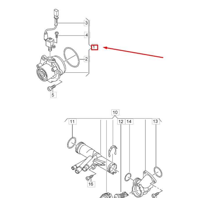 NEW VW CRAFTER SZ MK2 COOLANT PUMP WITH SEALING RING 04L121011M ORIGINAL
