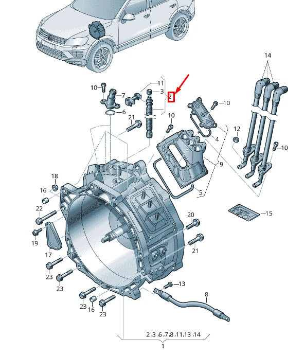 NEW VW TOUAREG 7P MK2 ELEC. DRIVE TRACTION MOTOR BREATHER LINE 7P0301047