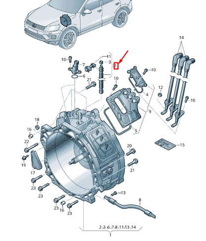 NEW VW TOUAREG 7P MK2 ELEC. DRIVE TRACTION MOTOR BREATHER LINE 7P0301047