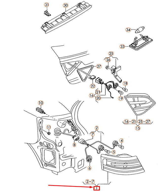 NEW AUDI A3 CONVERTIBLE 8P REAR RIGHT TAIL LIGHT 8P7945096