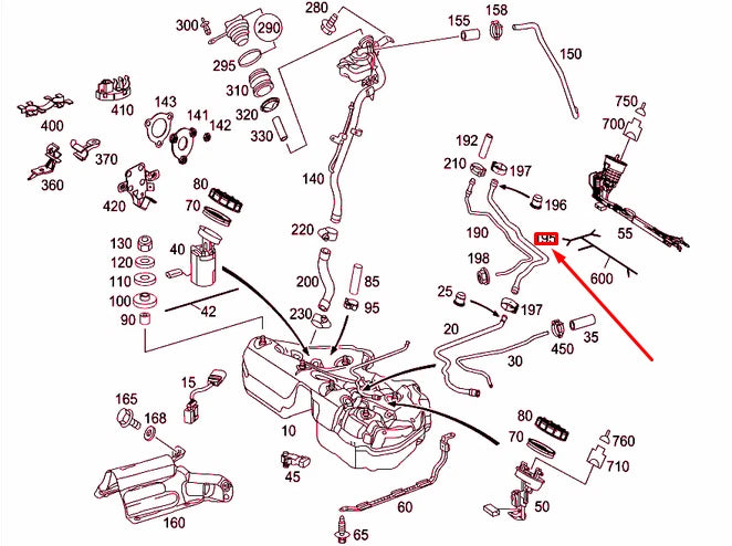 NEW MERCEDES-BENZ E W211 FUEL TANK VENT LINE A2114761101 ORIGINAL
