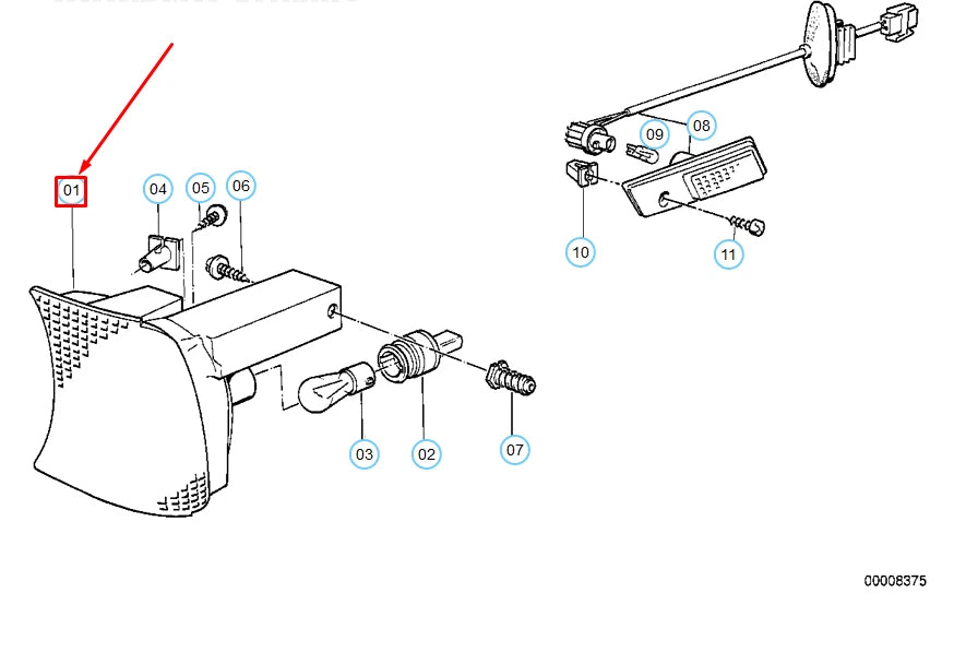 NEW BMW 5 E34 RIGHT TURN LIGHT INDICATOR 63131384034 1384034 ORIGINAL