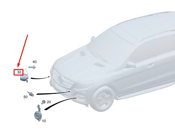 new mercedes-benz eqc right horn signal a2135425000 original