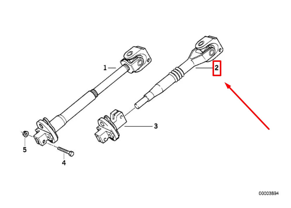 NEW BMW 3 COMPACT E36 LOWER STEERING SHAFT 1159866 32311159866 ORIGINAL