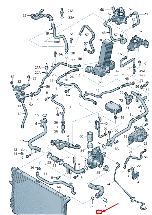 new audi a8 4h coolant hose with quick release coupling 4h0121055g original