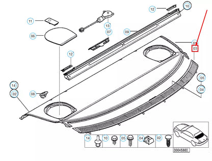 NEW BMW 3 E46 SEDAN REAR WINDOW SHELF BLACK VENT GRILLE 51468213963 ORIGINAL