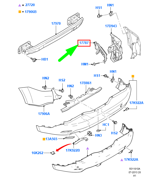 new ford galaxy mk2 rear right bumper bracket 1675496 6m21-17a881-af original