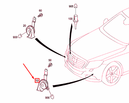 NEW MERCEDES-BENZ S-CLASS W222 LEFT SIDE HORN A2225406911 ORIGINAL