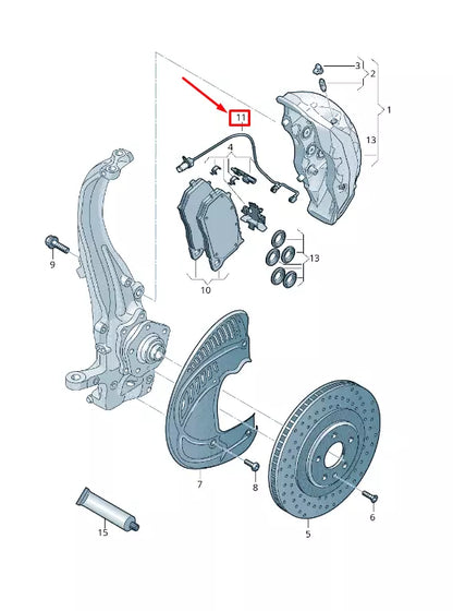 NEW AUDI Q7 4M DISC BRAKE PAD WEAR SENSOR 4M0615121B
