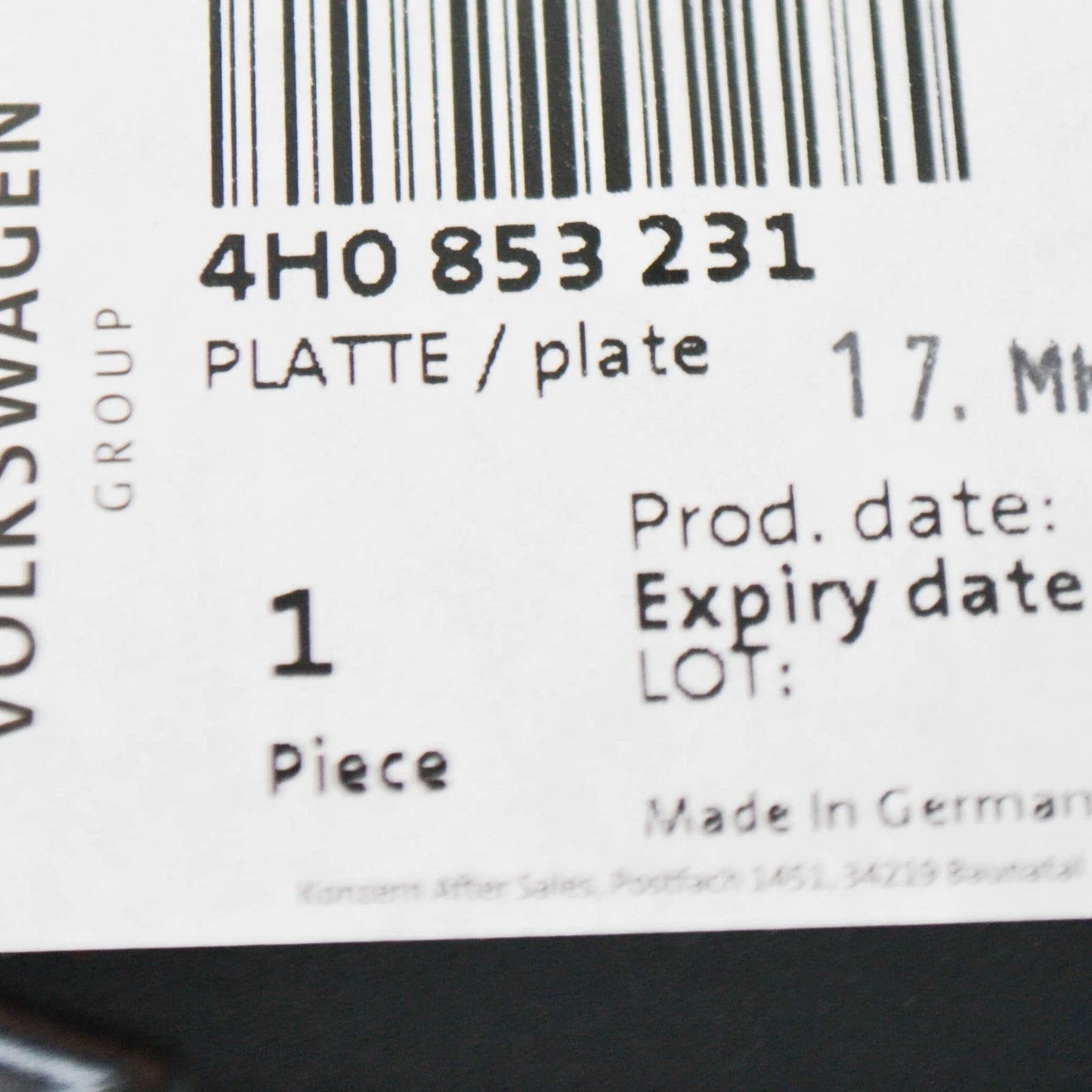 NEW AUDI A8 S8 QUATTRO RETAINING PLATE 4H0853231