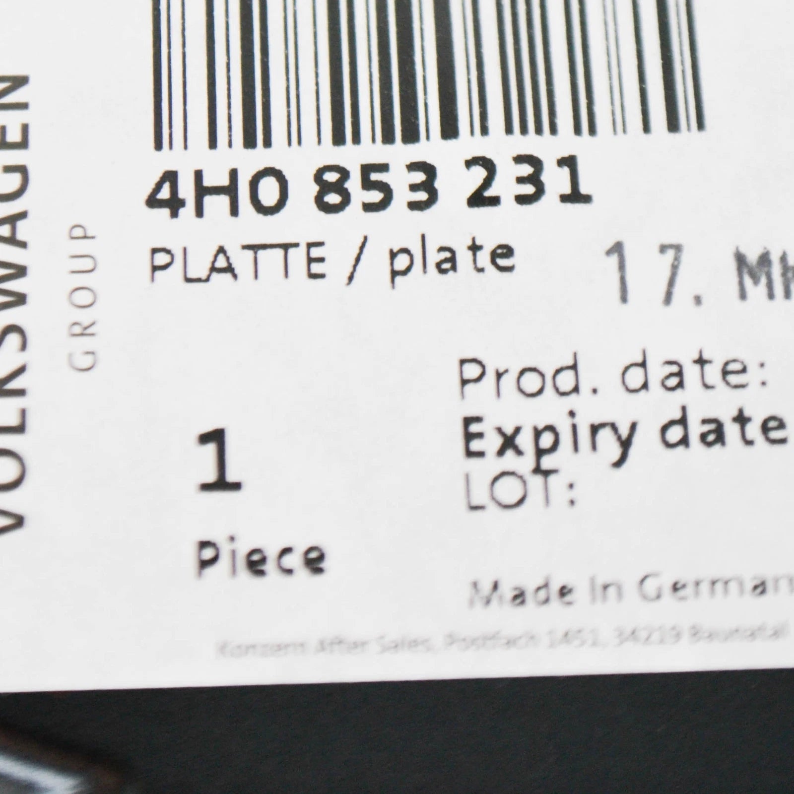 NEW AUDI A8 S8 QUATTRO RETAINING PLATE 4H0853231