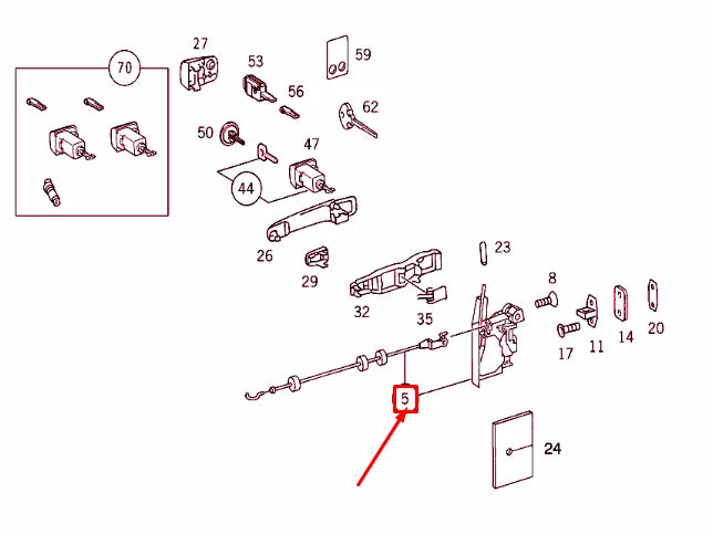 NEW MERCEDES-BENZ ML W163 FRONT RIGHT DOOR LOCK LHD A1637202835 ORIGINAL