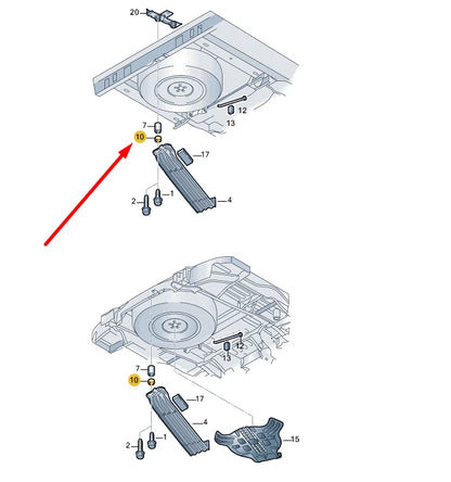 NEW VW TRANSPORTER T5 SPARE WHEEL CARRIER BRACKET BUSH 701801917C ORIGINAL