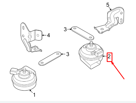 NEW VOLKSWAGEN PHAETON 3D GP1 LOW NOTE HORN SIGNAL 3DD951221B ORIGINAL