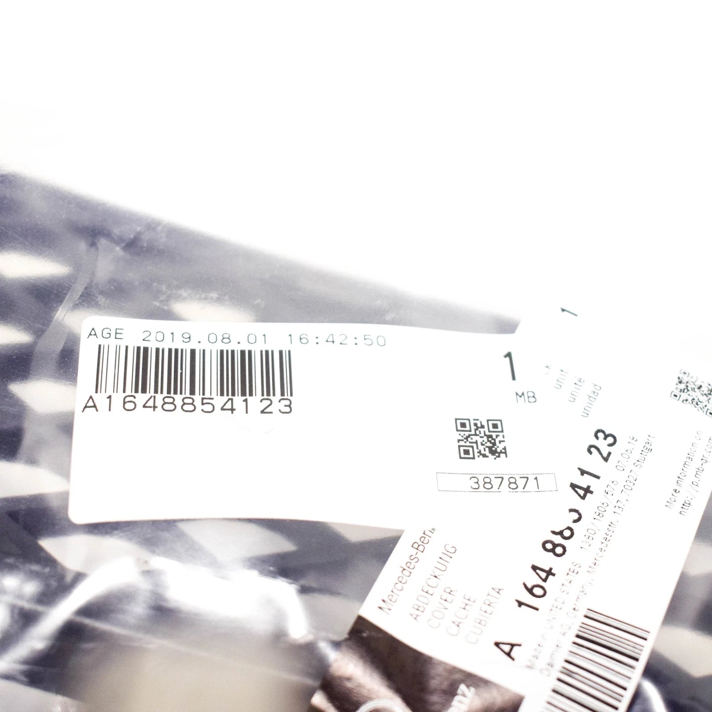 NEW MB M W164 FRONT BUMPER LOWER GRILLE A1648854123 ORIGINAL