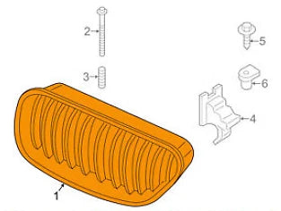 NEW BMW 6 F12 FRONT RADIATOR RIGHT GRILLE 51137211922 7211922 ORIGINAL