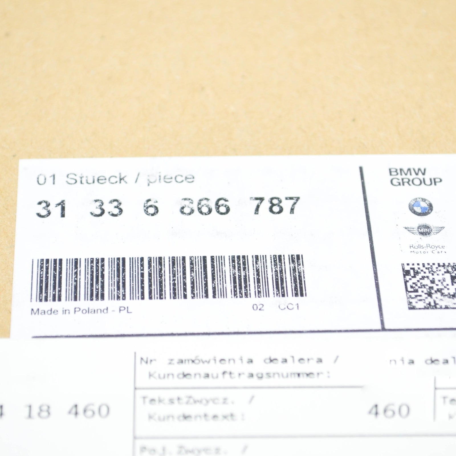 new bmw 5 g30 front additional shock absorber damper 31336866787 original