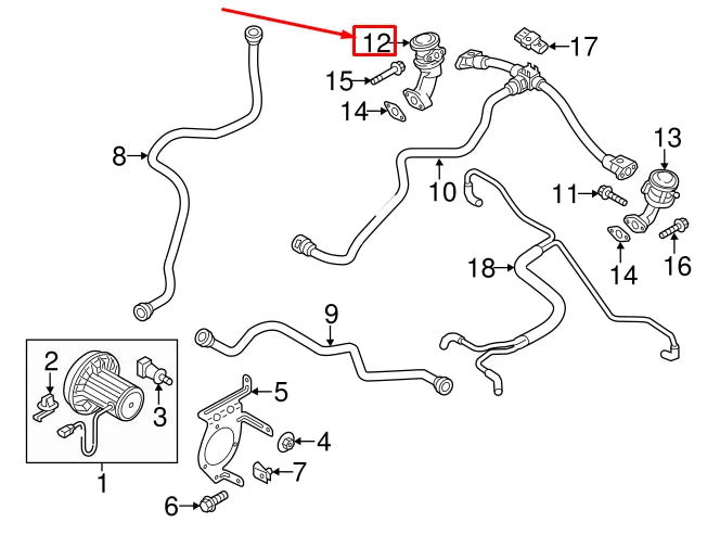 NEW AUDI A6 AVANT C7 RIGHT EGR VALVE 06E131102K ORIGINAL