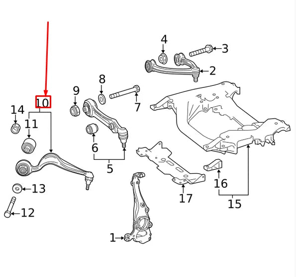 NEW MERCEDES-BENZ S W222 FRONT LEFT LOWER CONTROL ARM A2173305100 ORIGINAL