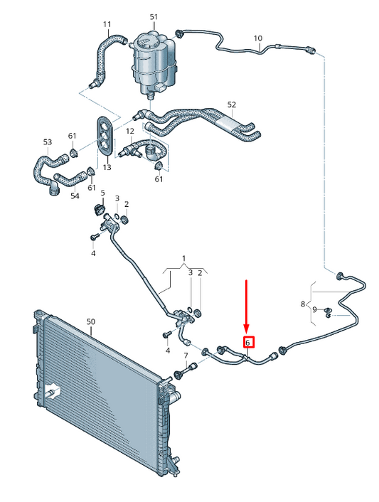 new audi tt fv coolant cooling system breather line 8w0121081eb original