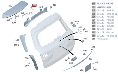 NEW MB GLS X167 REAR LUGGAGE DOOR WINDOW SPRAY NOZZLE A1678609301 ORIGINAL