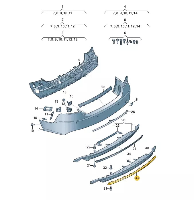 NEW AUDI S6 C7 REAR DIFFUSER STRIP ALUMINIUM 4G08077913Q7 2013