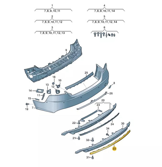 NEW AUDI S6 C7 REAR DIFFUSER STRIP ALUMINIUM 4G08077913Q7 2013